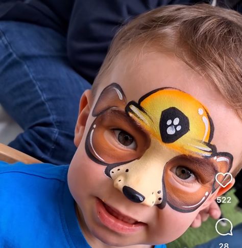 Paw Patrol Face Paint, Lion Face Paint, Dog Face Paints, Easter Face Paint, Animal Face Paintings, Festival Face Paint, Face Painting Tips, Face Painting For Boys, Adult Face Painting