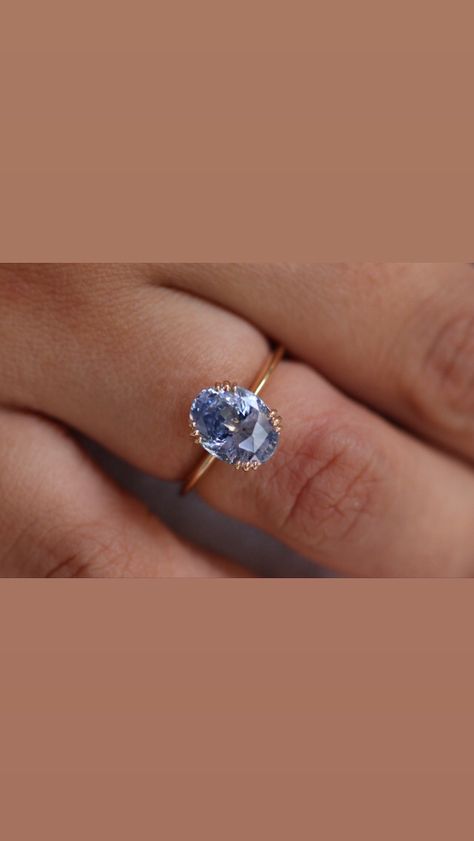 Light Blue Sapphire Engagement Ring, Sapphire Ring Simple, Enagement Rings, Ceylon Sapphire Ring, Light Blue Sapphire, Ceylon Blue Sapphire, Ring Inspo, Blue Engagement Ring, Cushion Cut Ring