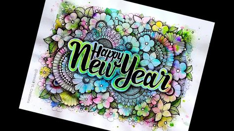 #happynewyear #newyear #newyearart #flower #flowerdrawing #flowerart #botanical #calligraphy #calligraphyart #watercolor #watercolorbackground #Mandalaart #mandala #arts #relaxingart #Mandaladrawing #Mandalaarteasy #easyMandala #meditativeart #drawing #illustrationart #relaxingart #dailythrepy #vennila Happy New Year 2024 Mandala Art, New Year Mandala Art, Happy New Year Watercolor, Mandala Art Colorful, New Year Watercolor, Colorful Mandala Art, New Year's Drawings, Mandala Arts, Easy Mandala