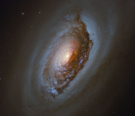 Hubble Looks at a ‘Black Eye’ Galaxy | NASA Black Eye Galaxy, Eye Galaxy, Hubble Space Telescope Pictures, Different Galaxies, Nasa Hubble, Astronomy Pictures, Galaxy Images, Spiral Galaxy, Hubble Space