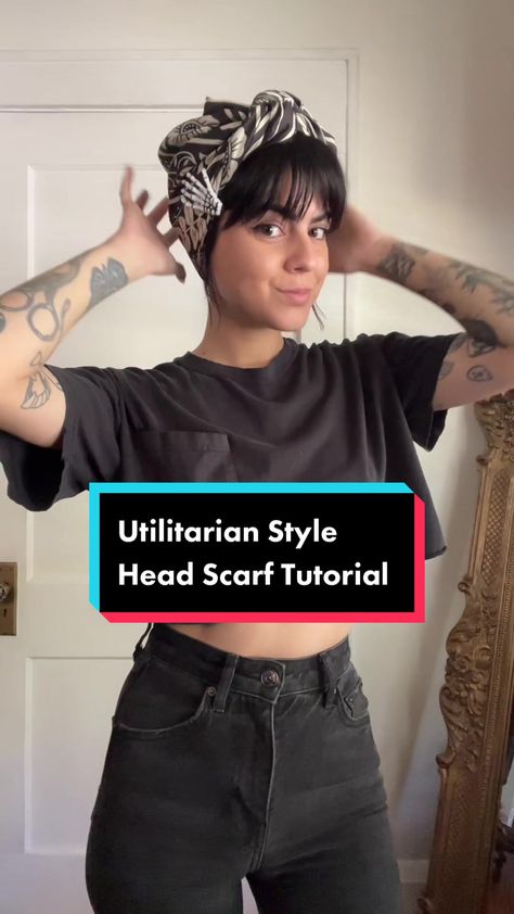 How To Wear A Headscarf With Short Hair, Easy Headscarf Styles, Silk Square Scarf Hair, Protective Scarf Hairstyles, Headscarves How To Tie, Head Scarf Styles With Bangs, Head Scarf Styles For Fine Hair, Hair Scarf Bob Short Hairstyles, Using Scarves In Hair