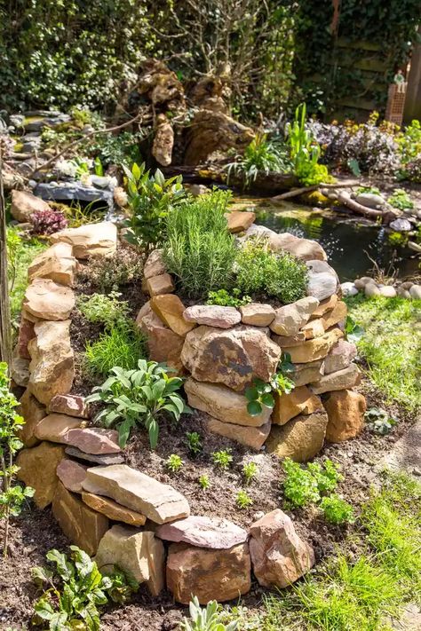 How to Build an Herb Spiral—a Compact Raised Garden Bed Herb Spiral, Spiral Garden, Outdoor Herb Garden, Entertaining Dinner, Types Of Herbs, Container Gardening Flowers, Tea Garden, Raised Bed, Garden Bed