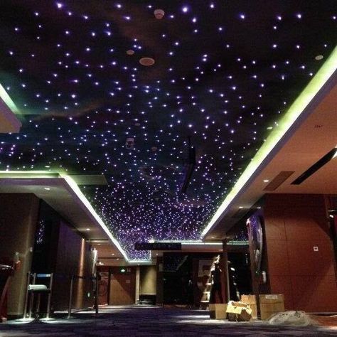 Star Roof Ceilings, Cinema Lobby, Fiber Optic Ceiling, Horse Truck, Star Lights On Ceiling, Theatre Inspiration, Sound Room, Fiber Optic Lighting, Roof Ceiling