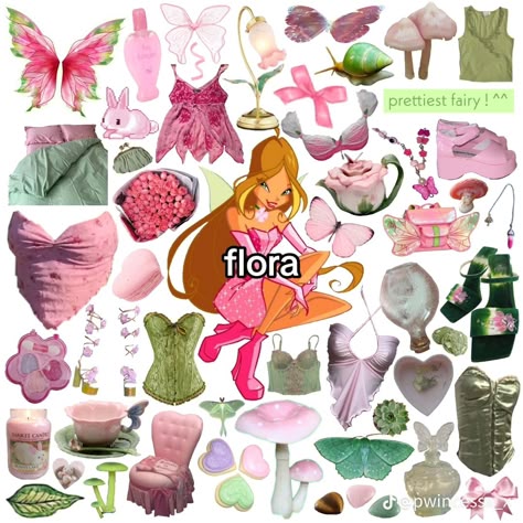 Winx Aestethic Outfits, Flora Winx Outfit Ideas, Flora Winx Club Outfit Halloween, Flora Winx Club Outfit Inspired, Winx Club Outfits Flora, Winx Outfit Ideas, Flora Winx Club Aesthetic Outfit, Winx Club Outfits Costumes, Winx Club Clothes