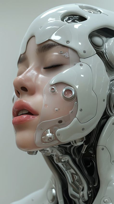 Futuristic Technology Design, Bio Technology, Female Portrait Photography, Android Art, Tech Girl, Cyborgs Art, Android Robot, Arte Cyberpunk, Animation Art Character Design