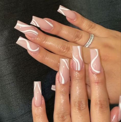 Unghie Sfumate, Tapered Square Nails, Nagel Tips, White Acrylic Nails, French Tip Acrylic Nails, French Acrylic Nails, Short Square Acrylic Nails, Long Acrylic Nails Coffin, Acrylic Nails Coffin Pink