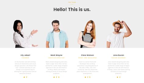 Meet The Team Website Design, Team Section Web Design, Meet The Team Design, Business Layout Design, Meet The Team Design Layout, Team Page Design, Team Introduction, Indesign Tips, Team Presentation