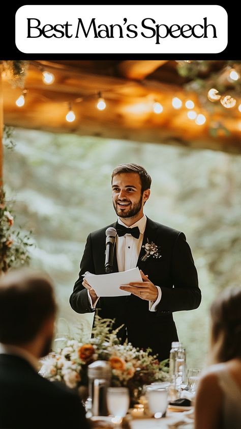 Best man giving a heartfelt speech at a wedding reception. Best Man Toast, Funny Speeches, Best Man Speech, The Best Man, Wedding Speech, Inspo Pics, What To Say, Public Speaking, The Groom