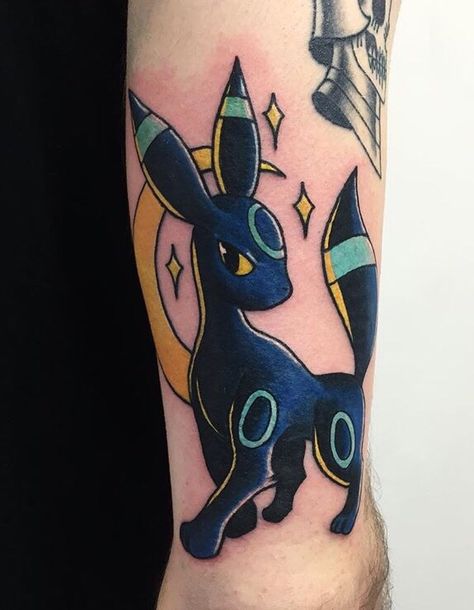 Shiny Umbreon, done by Stefan Salamone at Berserk Tattoo, Melbourne AUS Pokemon Tattoo Ideas, Shiny Umbreon, Pokémon Drawings, Zen Tattoo, Nerd Tattoos, Umbreon Espeon, Pretty Flower Tattoos, Avatar Tattoo, Pokemon Tattoos