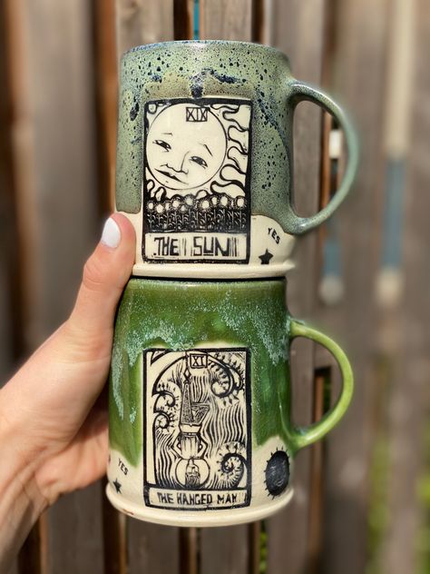 Tarot Card Pottery, Tarot Pottery, Pottery Inspo, Painted Vinyl, Vinyl Record Art, Record Art, Pipe Dream, Ouija Board, Ceramic Ideas