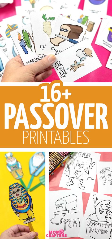 Click for over 16 cool Passover printables - including table decorations, kids activities crafts and coloring pages, Pesach makkot and ten plagues puppets, and more! Passover Crafts For Kids, Passover Printables, Pesach Crafts, Passover Activities, Passover Crafts, Ten Plagues, Passover Table, Passover Decorations, Passover Seder