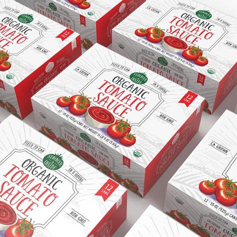 Summer Is Inside - Organic Canned Tomatoes on Packaging of the World - Creative Package Design Gallery Fruit Package Design, Tomato Packaging Design, Vegetable Packaging Design, Tomato Packaging, Fruit Packaging Design, Vegetable Packaging, Can Food, Packaging And Label, Canned Tomatoes