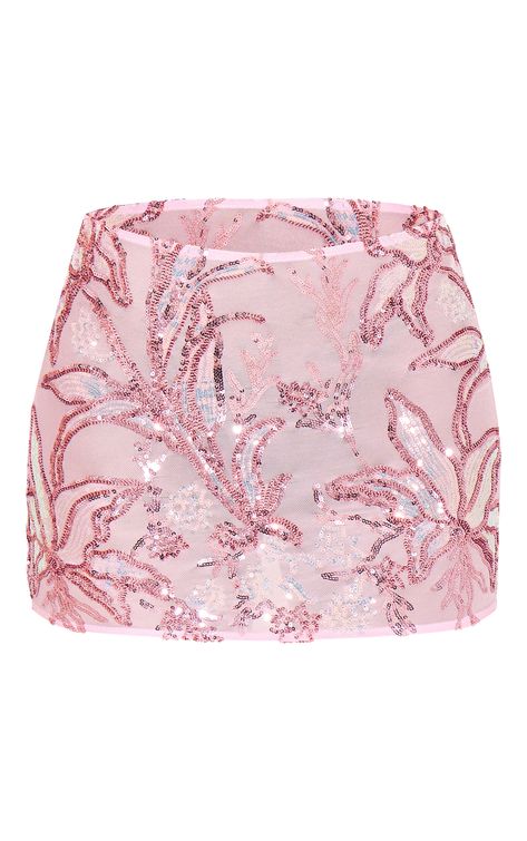 Steal all the stares in this baby pink floral sequin mini skirt. Brought to you in a baby pink material with a floral print design and sequin detailing for that extra touch of luxe, we are in love. Style this mini skirt with the matching top, heels and accessories for a look worthy of your weekend plans. Length approx 33cm/13inch (Based on a sample size UK 8) Model wears size UK 8/ EU 36/ AUS 8/ US 4Model Height - 5ft 10inchp]:!mb-0inch>Category: Co-ordsProduct type: Mini SkirtColour: Baby PinkMaterial: ChiffonDesign: PlainNeckline: PlungeOccasion: Evening Two Piece Sequin Set, Pink Sparkle Skirt, Embroidered Mini Skirt, Sequin Set, Patterned Skirts, Two Piece Dress Casual, Animal Print Swimwear, Knitted Loungewear, Sequin Mini Skirt