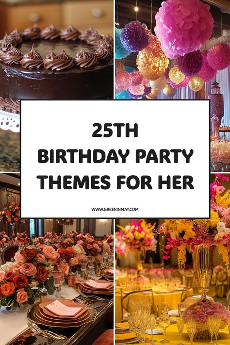 Celebrate your quarter-century milestone in style. From 25th Birthday Themes for Women to creative 25th Birthday Party Ideas, these suggestions will bring your dream party to life. Explore fun 25 Birthday Theme Ideas and unique activities to make it a celebration to remember. 25th Birthday Themes For Women, 25th Birthday Celebration Ideas, 25th Birthday Party Themes, 25 Birthday Theme, 25th Birthday Themes, 25th Birthday Ideas For Him, March Birthday Party Ideas, 25th Birthday Party Ideas, Birthday Themes For Women