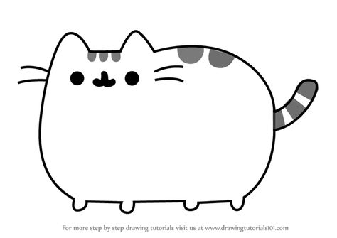 Learn How to Draw Pusheen the Cat (Memes) Step by Step : Drawing Tutorials Pusheen Cat Coloring Pages, How To Draw Pusheen, Cat Step By Step, Pusheen Coloring Pages, Pusheen Birthday, Pusheen The Cat, Cat Template, Disney Princess Coloring Pages, Pusheen Cat