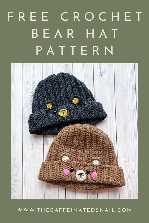 This easy Crochet Bear Hat Pattern will keep you warm during fall and winter while being super cute! Come make the crochet bear hat with me, it can be adjusted to fit any size hat! Cute Crocheted Hats, Raccoon Crochet Hat, Crochet Bear Beanie Free Pattern, Crochet Animal Beanie, Newborn Baby Hat Crochet Pattern, Top Selling Crochet Items, Cute Crochet Beanie Pattern Free, Free Baby Hat Crochet Pattern, Trending Crochet Patterns 2024