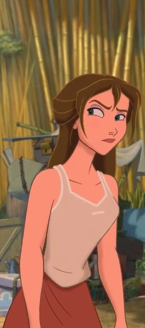 Jane From Tarzan, Apps Wallpaper, Tarzan Characters, Jane Tarzan, Disney Jane, Brown Hair Cartoon, Tarzan Disney, Movie Icon, Disney+ Icon