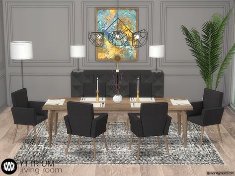 Painted Chandelier, Console Table Lamp, Sims 4 House Building, House Dining Room, Dining Room Set, Star Decorations, Sims 4 Houses, Sims 4 Cc, The Sims Resource