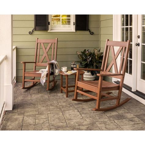 Shop Bellacor for Braxton Black Porch Rocking Chair Set, 3-Piece by POLYWOOD® and other Patio Furniture Sets for your home. Free shipping on most lighting, furniture and decor every day. Craftsman Front Porch Furniture, Farmhouse Rocking Chair, Porch Rockers, Front Porch Rocking Chairs, Porch Rocking Chair, Rocking Chair Front Porch, Front Porch Furniture, Rocking Chair Porch, Porch Lights