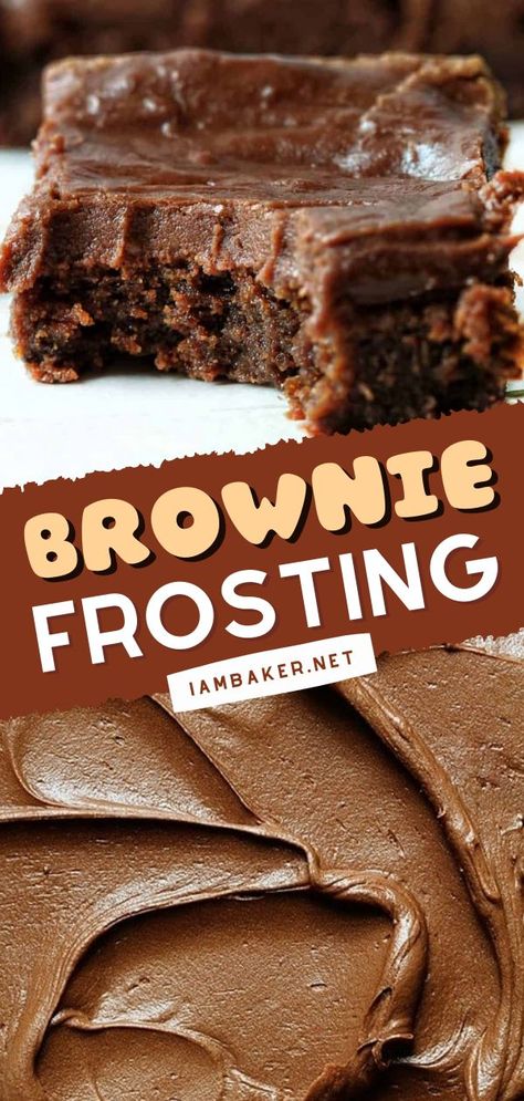 Best Brownies With Frosting, Frosting Recipes For Brownies, Brownie With Frosting Recipes, Chocolate Brownies With Frosting, Best Frosting For Brownies, Frosting For Brownies Easy, Brownie Glaze, Brownie Icing Recipe, Brownie Topping Ideas