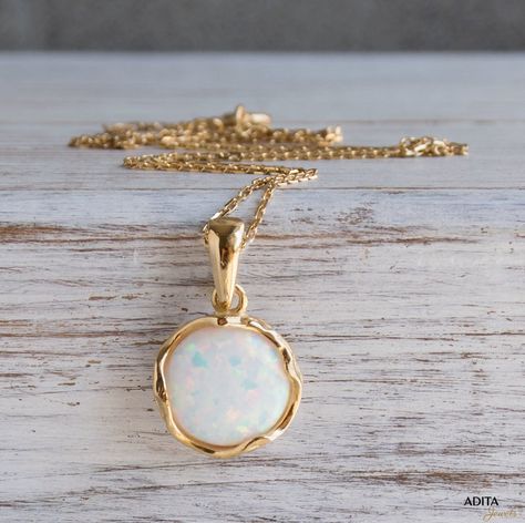 White Opal Necklace 14K Gold Plated Silver Pendant & | Etsy October Birthstone Necklace, Classy Necklace, Bracelets Design, Dainty Pendant, Classy Jewelry, Pendant Silver, Opal Pendants, Opal Necklace, October Birth Stone