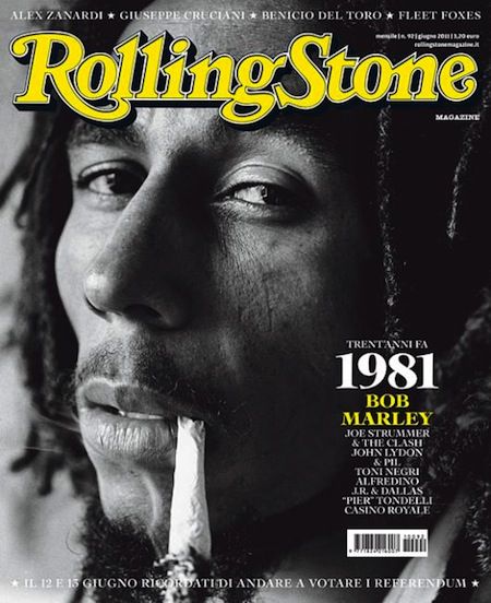 Bob Marley on the Cover of Rolling Stone Italy Rolling Stone Magazine Cover, Dr Hook, Bob Marley Art, Robert Nesta, Rolling Stone Magazine, Nesta Marley, Joe Strummer, Like A Rolling Stone, Lena Dunham