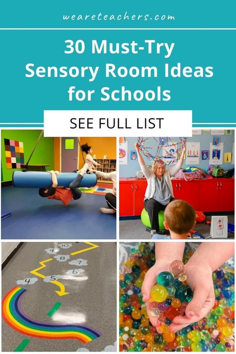 These 30 sensory room ideas are perfect for implementing in any classroom for kids to explore, imagine, and burn off energy. Sensory Room In School, Sensory Room At School, Reset Room Ideas School, Sensory Room Kindergarten, Sensory Areas In Classroom, Well Being Room School, School Sensory Room Ideas, Sensory Wall Classroom, Sensory Room Preschool