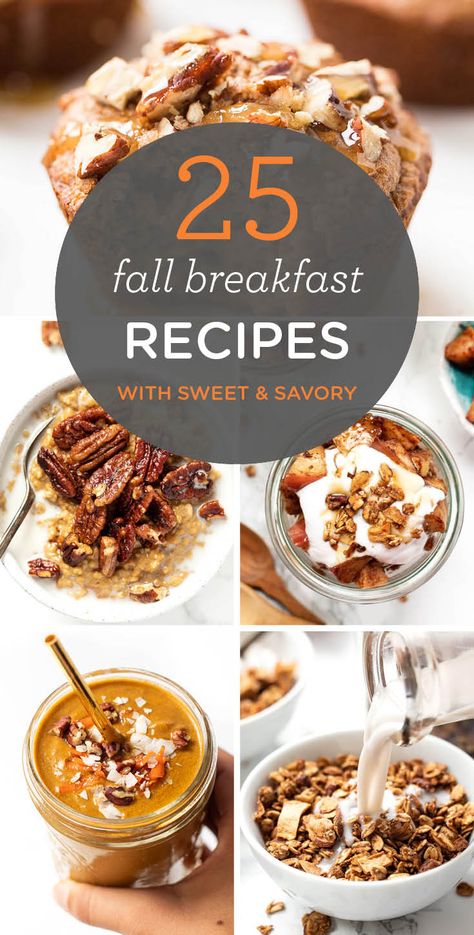 25 HEALTHY Fall Breakfast Recipes -- with sweet and savory options so there's something for everyone! #fallbreakfast #healthybreakfast #pumpkinsrecipes #fallrecipes #simplyquinoa Healthy Fall Breakfast Recipes, Fall Breakfast Recipes, Healthy Fall Breakfast, Fall Breakfast Ideas, Fall Recipes Breakfast, Quinoa Breakfast, Simply Quinoa, Fall Recipes Healthy, Fall Cooking