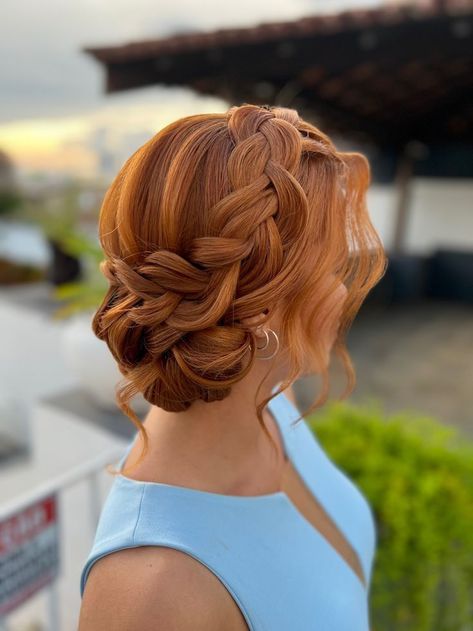 Red Hair Updo, Short Copper Hair, Hairstyles With Curled Hair, Bridesmade Hair, Special Event Hair, Formal Hairstyles For Long Hair, Wedding Hair Up, Guest Hair, Bridesmaid Hair Updo