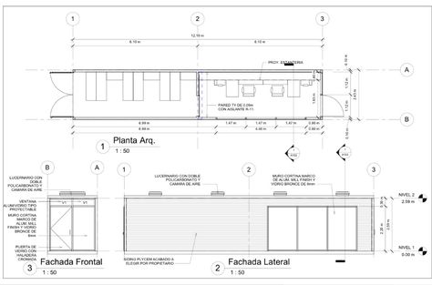 40ft Container office and storage by JRP 40 Ft Container Office Design, Converted Shipping Containers, Shipping Container Office, Container Van, 40ft Container, Site Office, 20ft Container, Container Office, Window Drawing