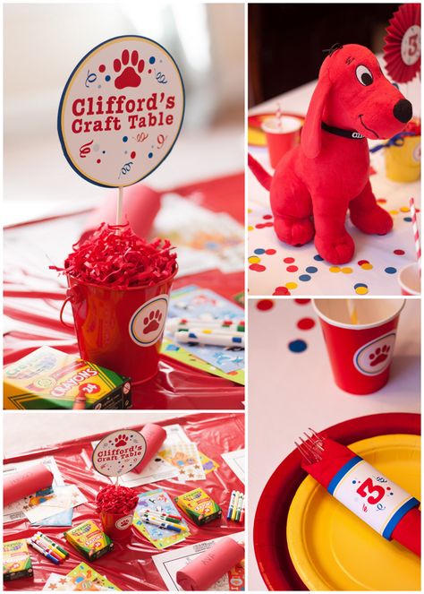 CLIFFORD THE BIG RED DOG BIRTHDAY PARTY! Clifford Birthday Party, Ocean Birthday Party, Dog Birthday Party, Red Dog, Dog Party, Baby Boy Birthday, Dog Birthday, Boy Birthday Party, 4th Birthday Parties