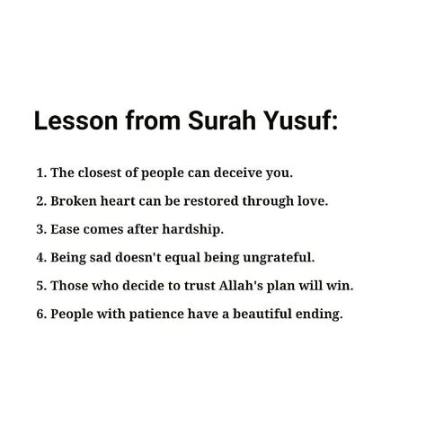 Lesson From Surah, Surah Yusuf, Pray Quotes, Hadith Quotes, Allah Quotes, Ali Quotes, Bio Quotes, Islamic Phrases, Learn Islam