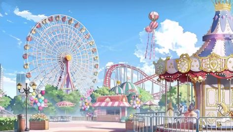 Theme Park Map, Carnival Background, Forest Theme Wedding, Episode Interactive Backgrounds, Episode Backgrounds, Anime City, Color Script, Scenery Background, Parc D'attraction