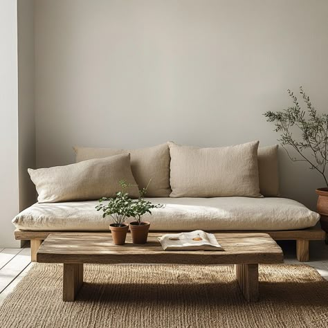 Cozy minimalist lounge: A #cozy #minimalist lounge features a low wooden #sofa adorned with beige cushions and subtle decor. #interiordesign #homedecor #wooden #aiart #aiphoto #stockcake ⬇️ Download and 📝 Prompt 👉 https://stockcake.com/i/cozy-minimalist-lounge_1204689_1116253 Dining Table With Sofa, Minimalist Lounge, Comfortable Sectional Sofa, Low Seating, Low Sofa, Comfortable Sectional, Cozy Minimalist, Japandi Living, Comfortable Couch