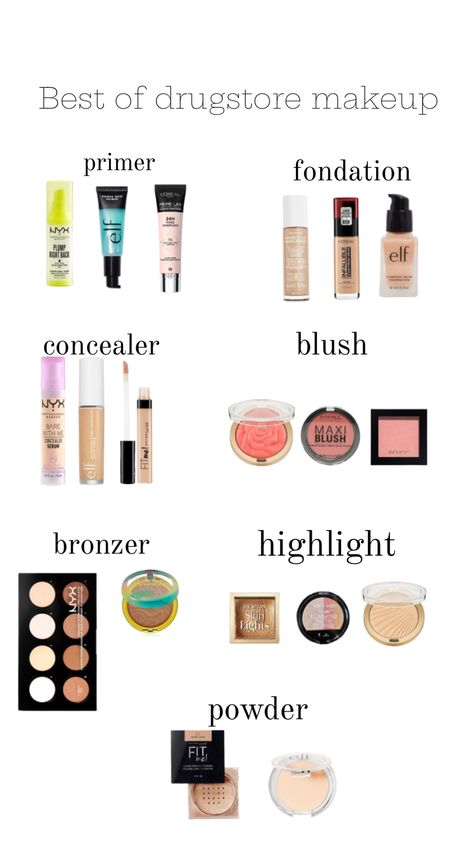 #makeup #drugstore #drugstoremakeup #elf #nyx #loreal #maybelline #milani #wetnwild Full Face Drugstore Makeup, Drugstore Makeup Must Haves, School Makeup Tutorial, Teen Makeup, Makeup Drugstore, Back To School Makeup, Milani Makeup, Red Carpet Makeup, Drugstore Makeup Tutorial