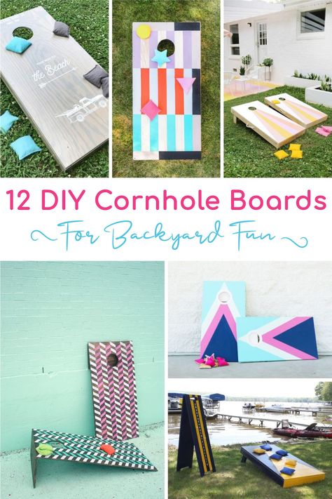 Diy Corn Hole, Diy Cornhole Game, Painted Corn Hole Boards, Summer Backyard Parties, Corn Hole Bags, Diy Cornhole, Diy Cornhole Boards, Cornhole Boards Designs, Kids Paper Crafts