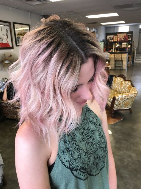 Pink hair & shadow root Created by @hairdesignbytoni Pastel Pink Hair Ombre, Pink Ombre Hair, Light Pink Hair, Pink Blonde Hair, Hair Shadow, Pastel Pink Hair, Shadow Root, Ombre Pink, Hair Ombre