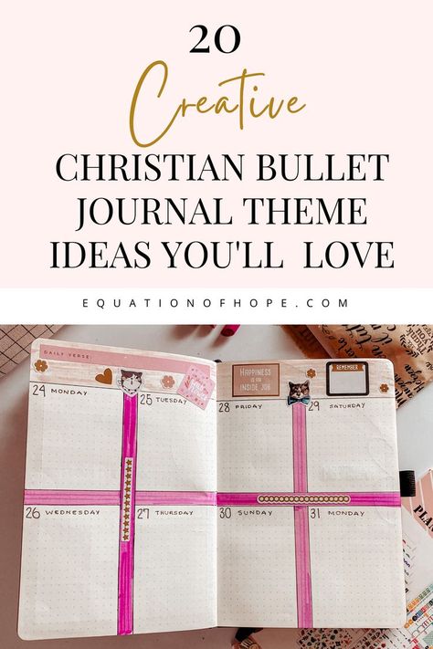 Bullet Journal Theme Ideas, Journal Theme Ideas, Christian Vision Board, Theme List, Bullet Journal Spreads, Bullet Journal Ideas, Journal Project, Christian Journaling, Journal Spreads