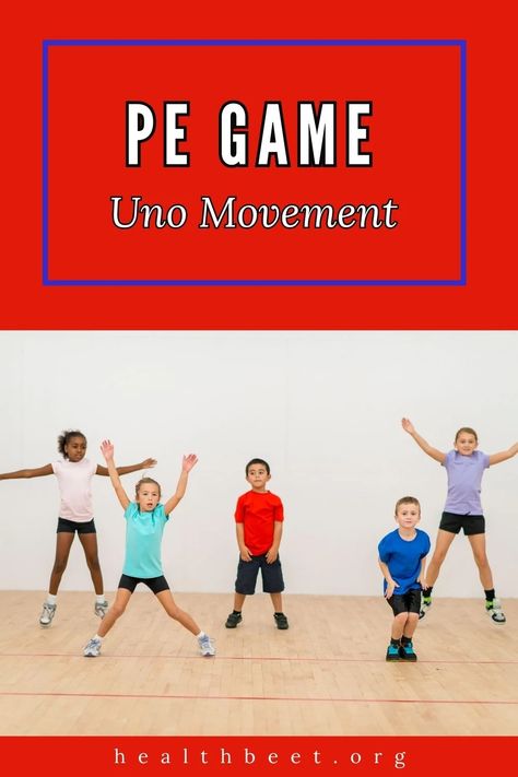 Coming up with new, engaging PE games for the kids can be a challenge. Here's a fun game to play with your class, Uno Movement. Pe Lesson Plans, Play Uno, Elementary Pe, Health Teacher, Pe Lessons, Pe Class, Uno Cards, Pe Games, Game To Play