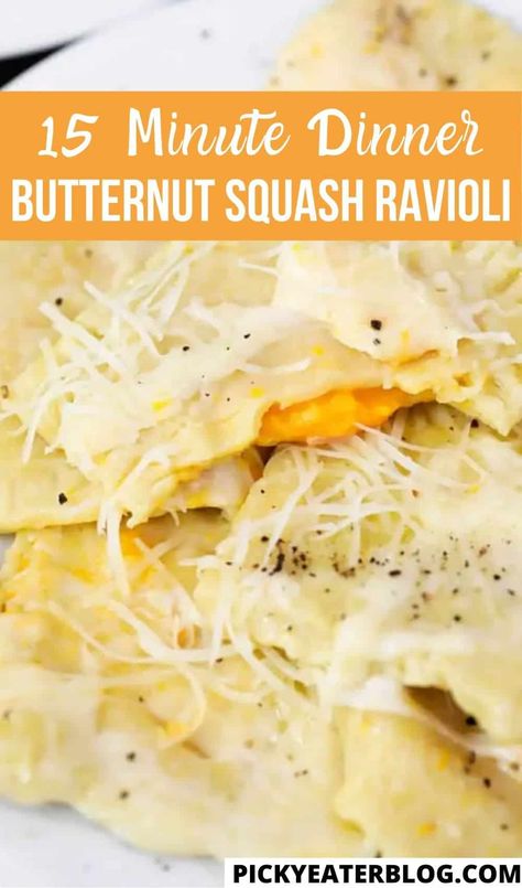 Butternut Squash Ravioli Sauce, Butternut Squash Ravioli Recipe, Squash Ravioli Recipe, Dinner Butternut Squash, Healthy Pasta Recipes Vegetarian, Butternut Squash Pasta Sauce, Butternut Recipes, Squash Ravioli, Frozen Butternut Squash