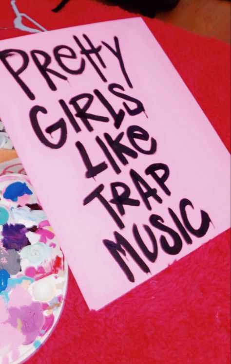 Trap And Paint Canvas Ideas, Quote Paintings On Canvas Aesthetic, Barbie Painting Canvas Easy, Baddie Paintings Canvas Ideas, Baddie Art Paintings, Painting Ideas Baddie, Boujee Painting Ideas On Canvas, Painting Ideas On Canvas Baddie, Baddie Paintings Canvas Pink