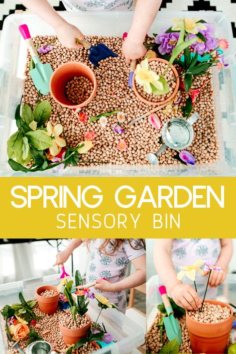 Garden Sensory Bin, Garden Sensory, Kids Sensory Activities, Toddler Sensory Bins, Sensory Activities Toddlers, Toddler Sensory, Spring Preschool, Sensory Boxes, Daycare Activities