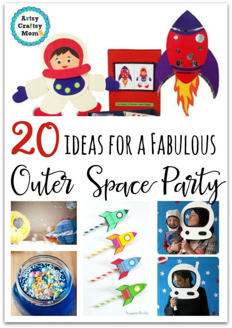 20 ideas for a Fabulous Outer Space Party - From decor, food , activities , return gifts & much more Planet Party, Space Party Decorations, Rocket Party, Space Crafts For Kids, Outer Space Art, Alien Party, Birthday Return Gifts, Astronaut Party, Turtle Crafts