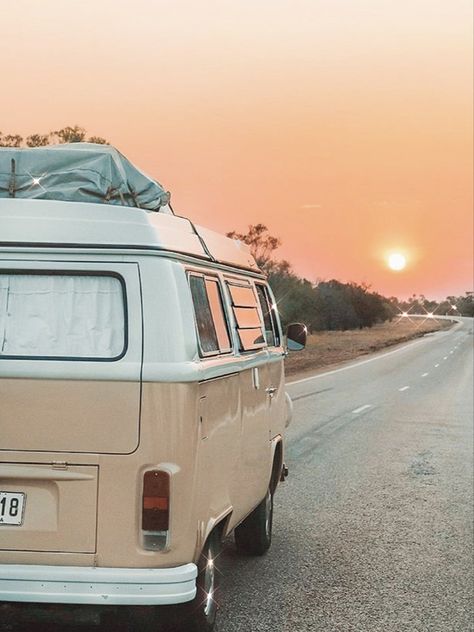 Two Worlds Apart, Volkswagon Van, Beige Vans, Vans Aesthetic, Road Trip Playlist, Beautiful Beach Sunset, Volkswagen Minibus, Singing In The Car, Worlds Apart