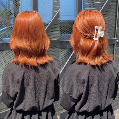 Short Orange Hair, Orange Short Hair, Ginger Hairstyles, Flavor Frenzy, Non Binary Hair, Sun Hair, Ginger Hair Color, Hair Streaks, Anime Hair