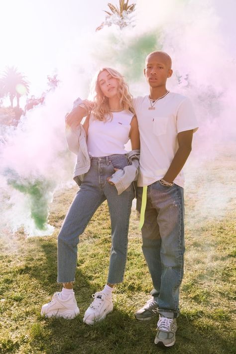 Hailey Bieber x Jaden Smith Levi's Festival Campaign 2020 Spring Denim, We Are Festival, Jaden Smith, Valley Girls, Hailey Baldwin, Hailey Bieber, Instagram Live, Most Beautiful Man, Blouse Styles