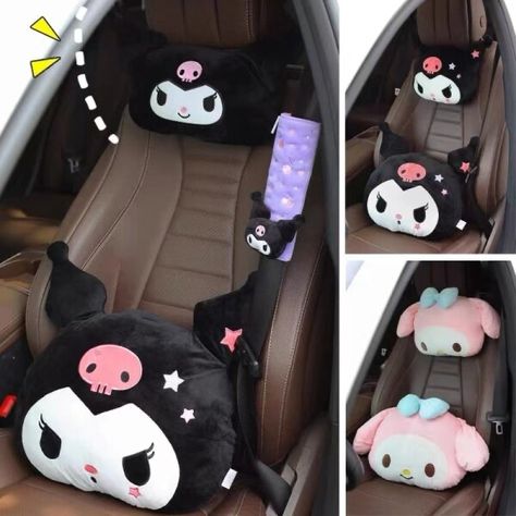 Kuromi Car, Sanrio Car, Sanrio Fashion, Hello Kitty Car, Cool Car Accessories, Girly Car, Kawaii Sanrio, Kawaii Stuff, Cute Car Accessories