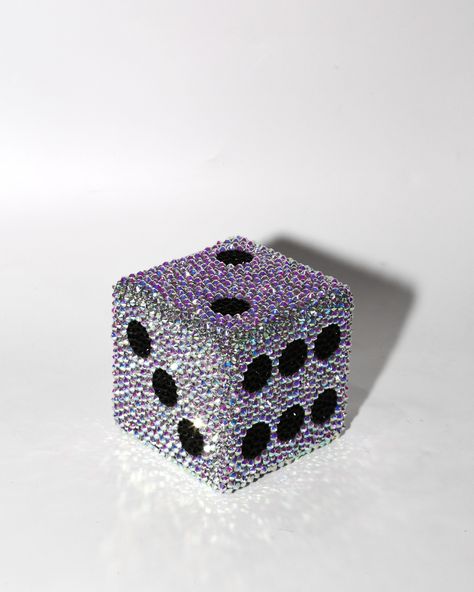 These larger-than-life dice are a stunning addition to any game night or decorative display. Each die is adorned with dazzling rhinestones, adding a touch of elegance and sparkle to your gaming experience! 3.5 x 3.5 Edgy Bridal, Bling Ideas, Rhinestone Projects, Rhinestone Crafts, Bling Crafts, Dorm Art, Gems Art, Rhinestone Art, Girly Accessories