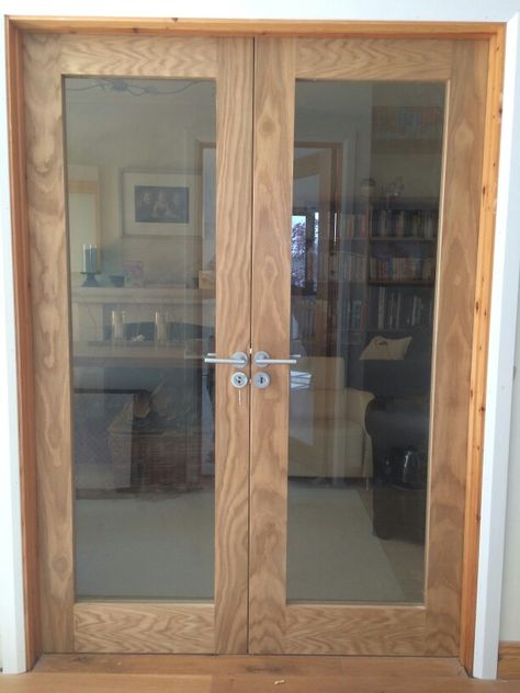 #frenchdoors Oak clear glass shaker door Shaker Doors, Lounge Ideas, Oak Doors, Aluminium Doors, Building Ideas, Renovation Ideas, Wooden Doors, Double Doors, French Doors