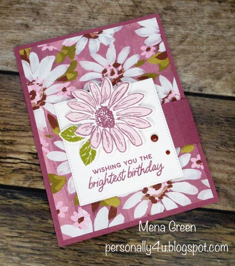 Stampin Up New Catalog 2023-2024 Cards, Cheerful Daisy, Daisy Image, Paper Birthday Cards, Cheerful Daisies, Daisy Birthday, Fresh As A Daisy, Stampin Up Card, Daisy Cards